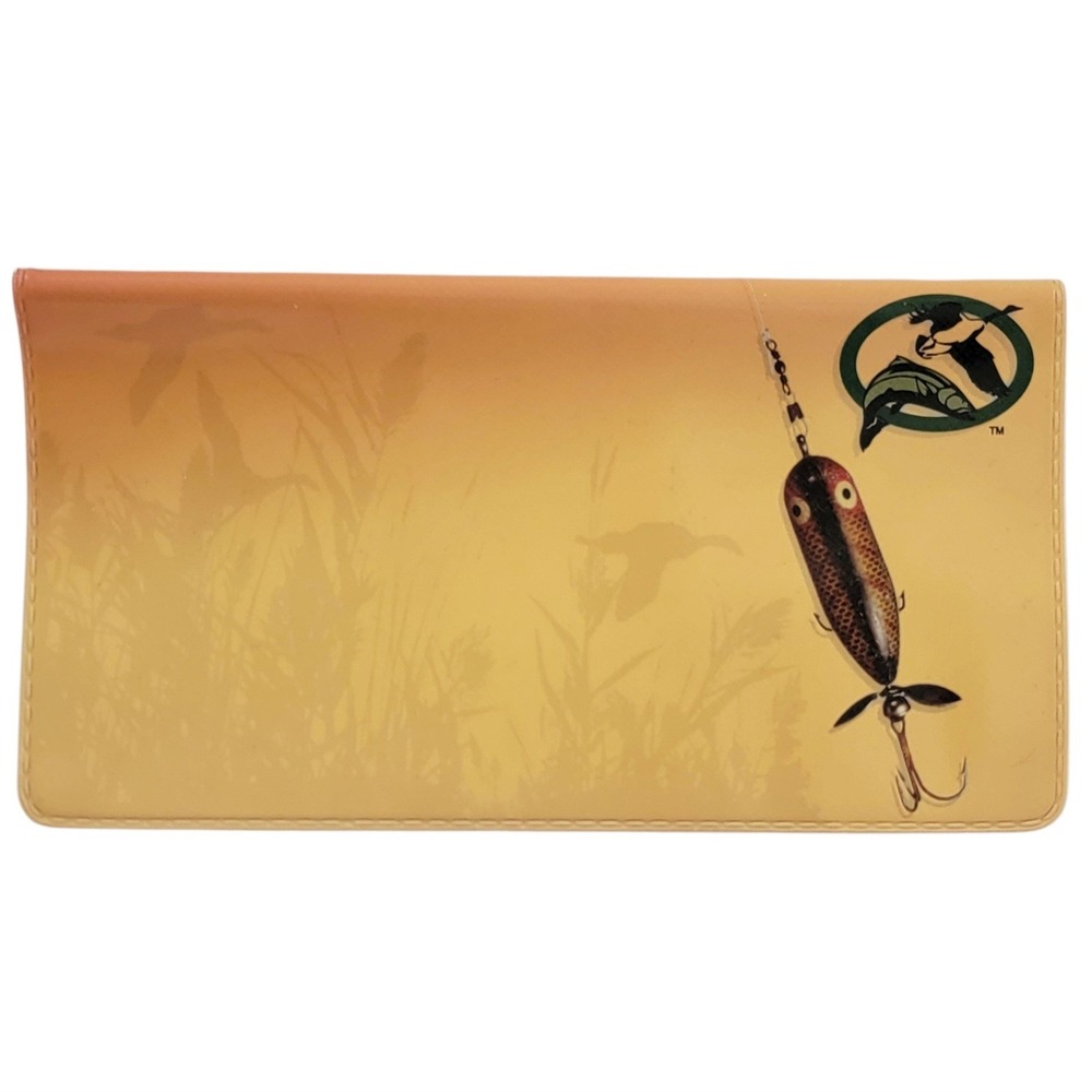 VTG Y2K Trout & Goose Fishing‎ Lure Checkbook Cover Field & Stream Vinyl 2000s